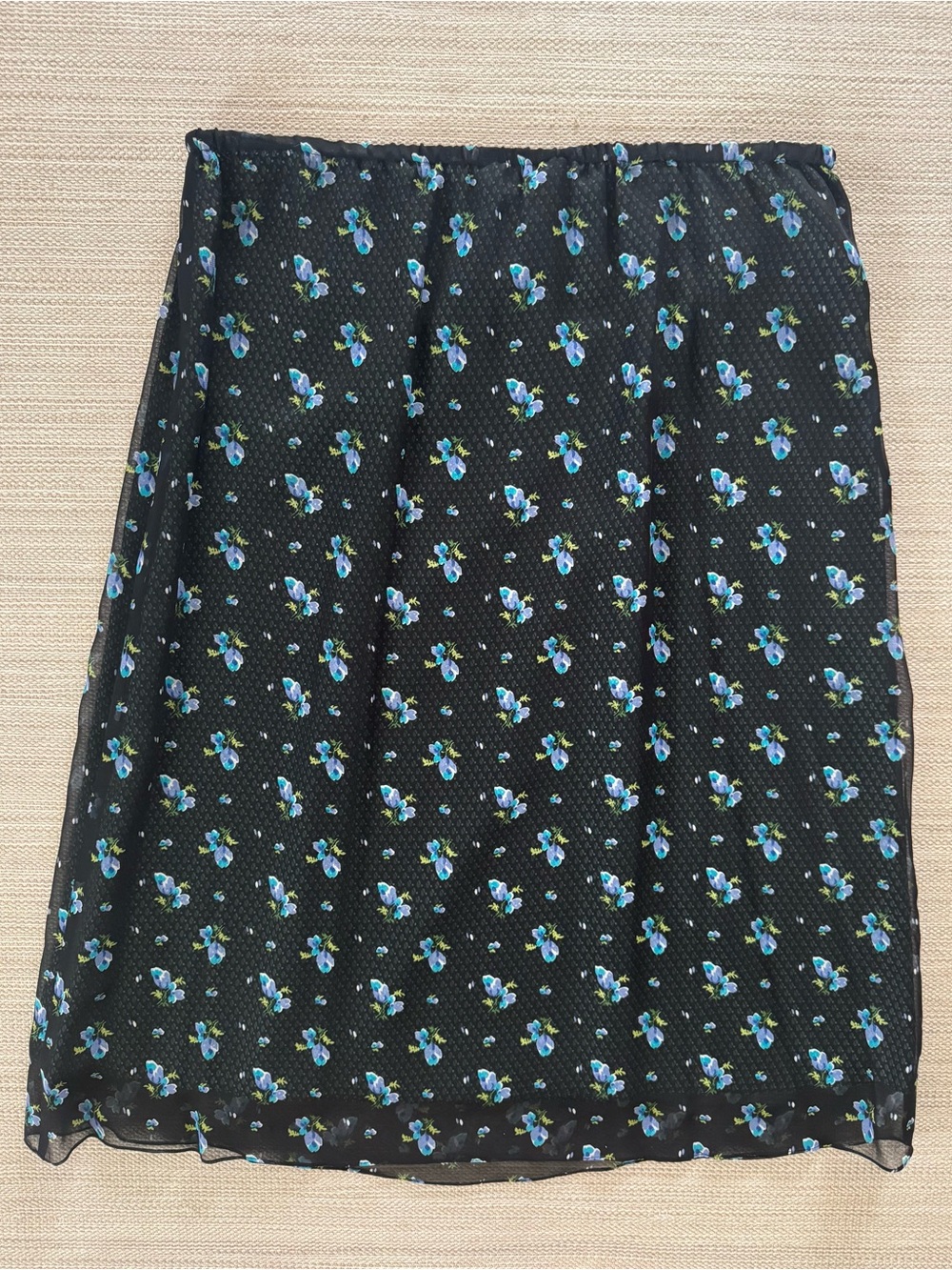 Robbie Bee Silk floral lightweight flowy elastic waist midi skirt women’s 14